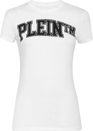 Philipp Plein T-shirt Pure met Kristallen - Dames - T-shirts - Wit - M - Katoen - Tops