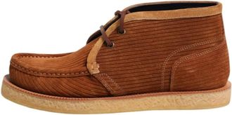 Dolce & Gabbana Stijlvolle Desert Enkellaarzen met Vetersluiting - Heren - Veterlaarzen - Bruin - 41 EU - Leer - Schoenen