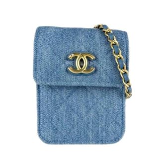 Chanel Pre-owned Mini Bags, female, Blue, Size: ONE SIZE Pre-owned Vintage Mini Shoulder Bag