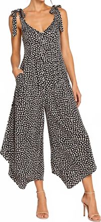 Frank Lyman Design Floral Wide-Leg Jumpsuit In Black/white
