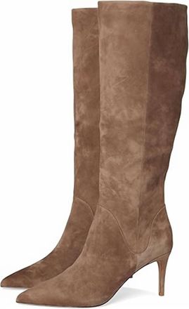 Pelle Moda Womens Lidya Heeled Tall Boots In Taupe Suede