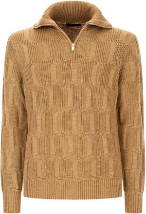 Zanone Maglione girocollo in lana color biscotto - - Knitwear - Uomo - Marrone - XL