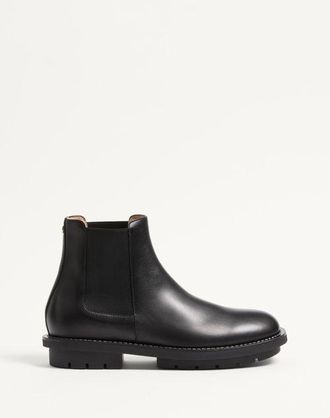 Valentino Garavani Stivaletto Urbie In Vitello Uomo NERO 41.5