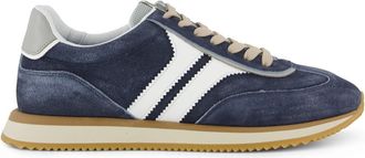 Giorgio blauw witte sneakers gestreept Giorgio met beige zool