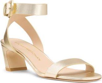Stuart Weitzman Sai Sandal 50 in Light Gold at Nordstrom, Size 10.5