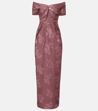 Rebecca Vallance Abito lungo Levinia in broccato