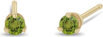 Zo&euml; Chicco 14K Gold Stone Stud Earrings in Yellow Gold/Peridot at Nordstrom