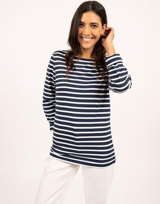Saint James MINQUIERS MODERN - Breton Striped Shirt in Navy/white at Nordstrom, Size 4X-Large Eu