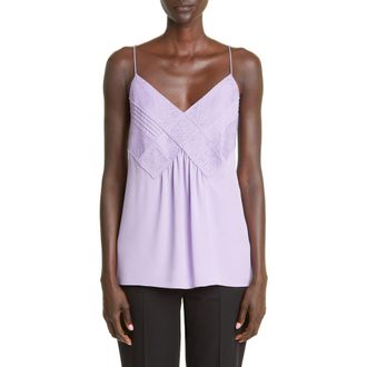 Lafayette 148 New York Boheme Embroidered Silk Camisole in Wisteria at Nordstrom Rack, Size Small