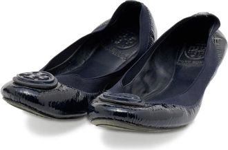 Tory Burch pre-owned Caroline patent-leather ballet flats - Blue
