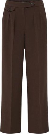 b.young Wijde broek - Dames - Broeken - Bruin - Maat: S Leer