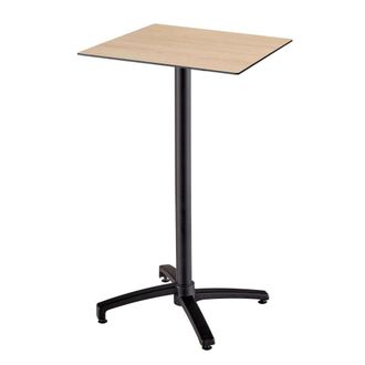 Oviala Mesa alta de jard&iacute;n de 60x60 cm inclinable, laminada en roble natural