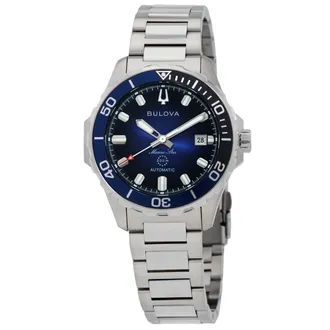 Bulova Marine Star Automatic Blue Dial Mens Watch 98B466