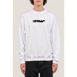 Off-white Mens White Cotton Crewneck Sweater, Size L