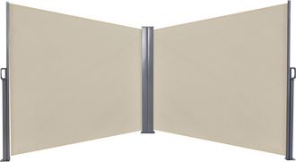 OUTSUNNY Retractable Double Side Awning Screen Fence Privacy, 6x1.6m