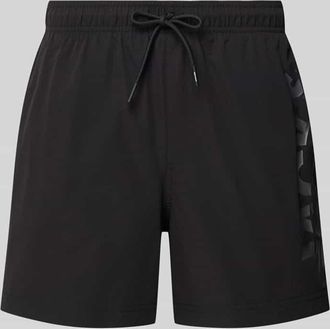 Jack & Jones Jack & Jones Badehose mit Label-Print Modell MAUI WAVE in Black, Gr&ouml;&szlig;e XXL