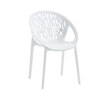 Siediti Fuori e Dentro Set de 6 sillas apilables de resina reforzada blancas