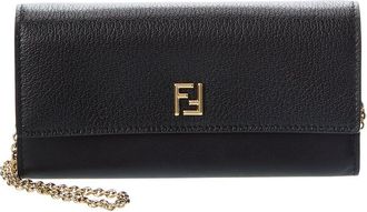 Fendi Fendi Ff Leather Continental Wallet On Chain