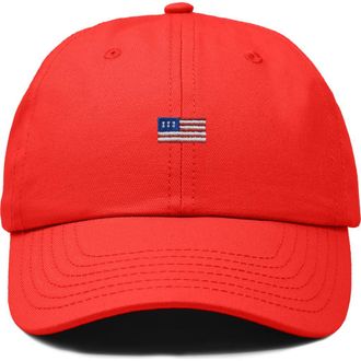 Dalix USA Flag Dad Cap in Washed Red at Nordstrom