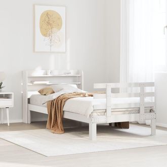 Berkfield Home Bed Frame with Headboard without Mattress White 100x200 cm