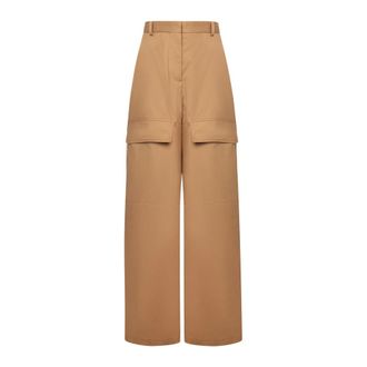Stella McCartney Stella McCartney, Wide Trousers, female, Beige, Size: S Wide Trousers