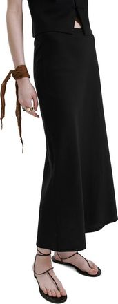 Mango Straight Midi Skirt in Black at Nordstrom, Size Large