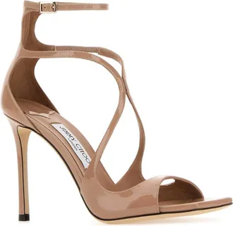 Jimmy Choo London Womens Antiqued Pink Leather Azia 95 Sandals Balletpink Sandali