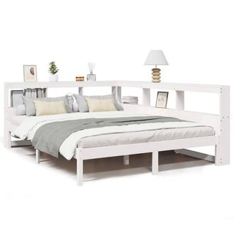 Berkfield Home Bookcase Bed without Mattress White 160x200 cm Solid Wood Pine