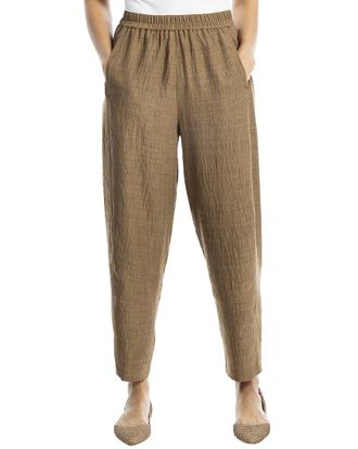 Max Studio Two-Tone Textured Woven Linen-Blend Pant