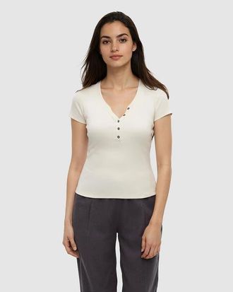 tentree Pinewood T-Shirt in Vintage White at Nordstrom, Size X-Large