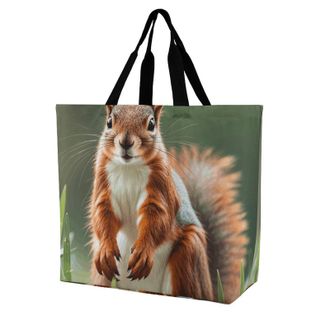 Generic Cute Squirrels Carry Bag Durable Shopping Bag Foldable Shoulder Bags For Daily Use College Camping