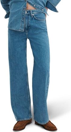 Rag & Bone Logan Mid Rise Wide Leg Jeans in Downey at Nordstrom, Size 26