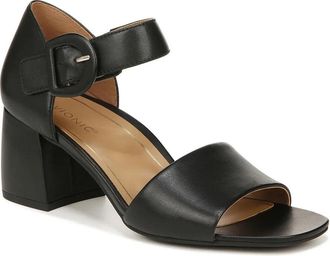 Vionic Chardonnay I7818L1-001 Womens Black Leather 2.5 Heel Sandals ZAP398