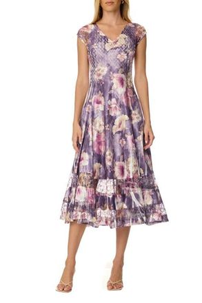 Komarov Dramatic Lace Inset Dress with Cap Sleeves in Morning Glory at Nordstrom, Size X-Small