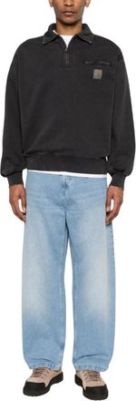 Carhartt Work in Progress Black Shirt Collar Sweatshirt