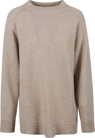 Anaii Relaxed Fit Knitted Crew Neck Sweater with Ribbed Detailing
