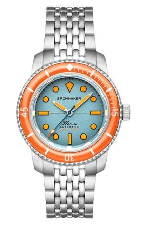 Spinnaker Fleuss 40 Teal Mirage Automatic Bracelet Watch, 40mm in Blue at Nordstrom
