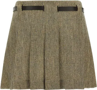 Ferragamo Womens Multicolor Linen Long Skirt