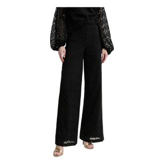Twinset Macram&eacute; Wijde Broek - Dames - Broeken - Zwart - Maat: S Katoen