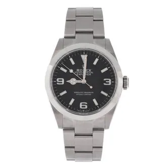 Rolex Oyster Perpetual Explorer Automatic Watch Stainless Steel 40 in Metallic Silver at Nordstrom