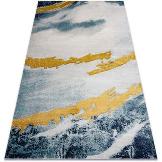 RugsX Alfombra Emerald Exclusivo 1023 Glamour, Elegante Abstracci&oacute;n Azul / Oro Blue 160x220 Cm