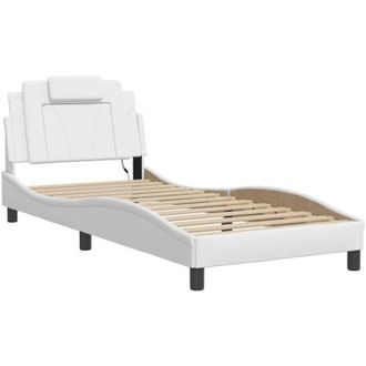 vidaXL Estructura De Cama Viana Con Led Sin Colch&oacute;n Blanco 80x200 Cm Vidaxl