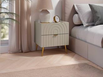 Vente-Unique Set Of 2 Bedside Tables With 2 Drawers - Beige - NORSIM