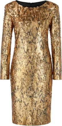 Marc Cain Sequin Dress - Dames - Feestkleedjes - Geel - 2XL - Pailletten - Kleedjes