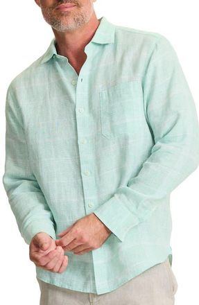 Tommy Bahama Paradiso Plaid Linen Button-Up Shirt in Sprite at Nordstrom, Size 2Xlt