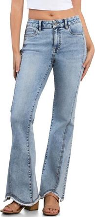 HINT OF BLU Twisted Tulip Flare Jeans in Tulip Blue at Nordstrom, Size 26