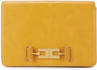 Elisabetta Franchi Schoudertas met Groumette-ketting - Dames - Clutches - Geel - ONE Size - Leer - Tassen