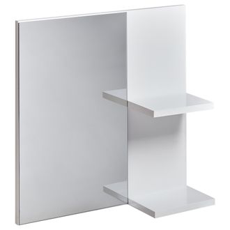 Beliani Beliani - Espejo De Pared Con Estante Para Ba&ntilde;o Blanco Pelotas