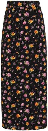 Dolce & Gabbana Small Rose Bouquets-Print Charmeuse Skirt