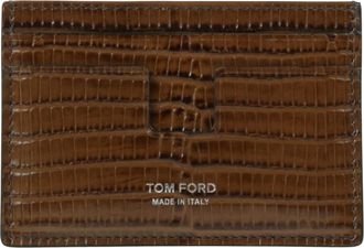 Tom Ford Kaarthouder - Heren - Portefeuilles - Bruin - ONE Size - Leer - Accessoires